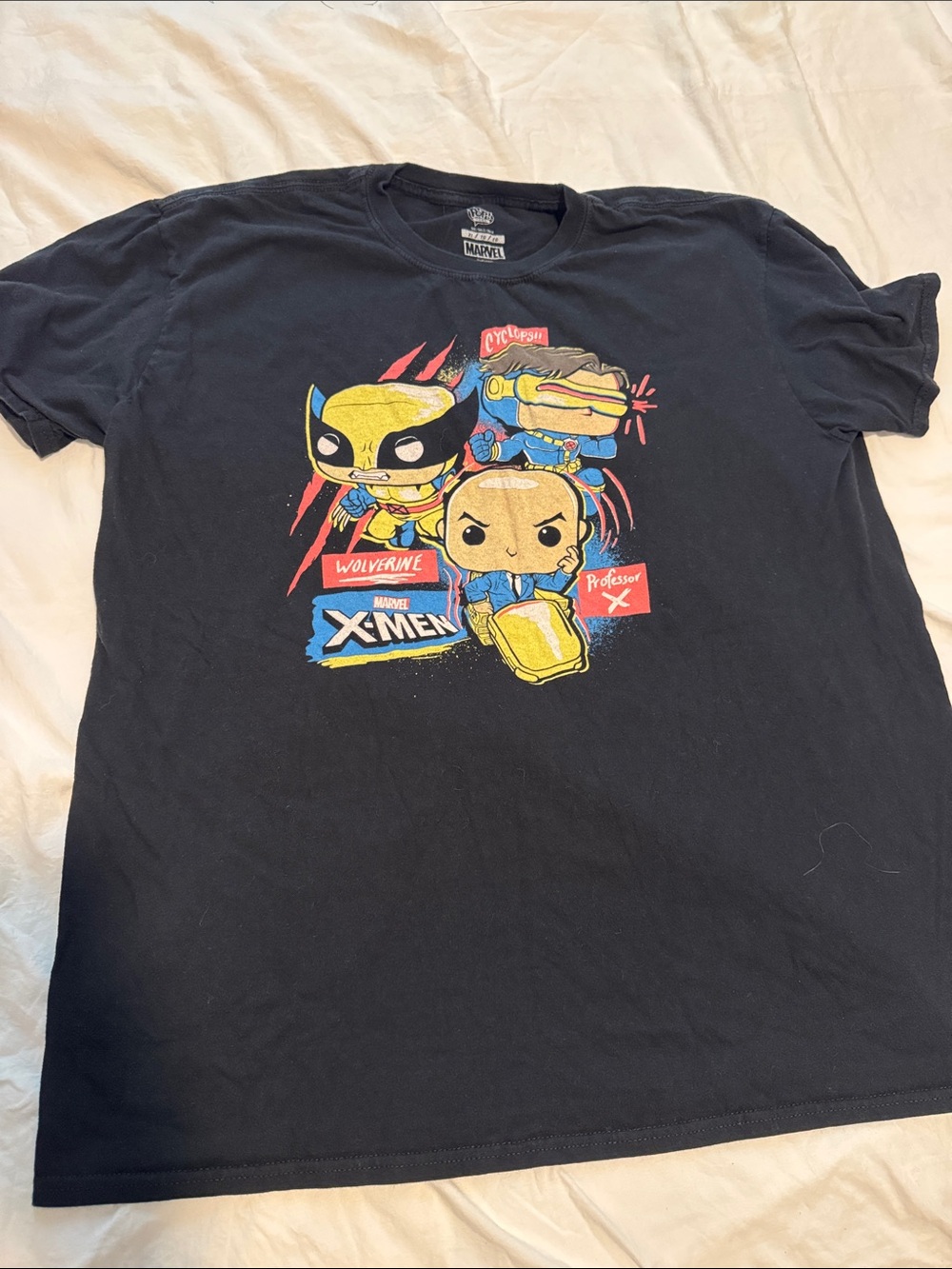 Marvel X-Men Men’s Graphic Tee - Black with Yellow Characters